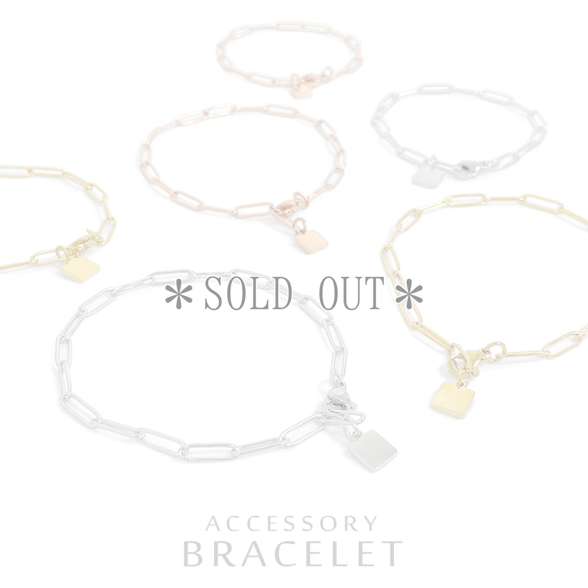 画像1: スクエアプレート付きBracelet (1)